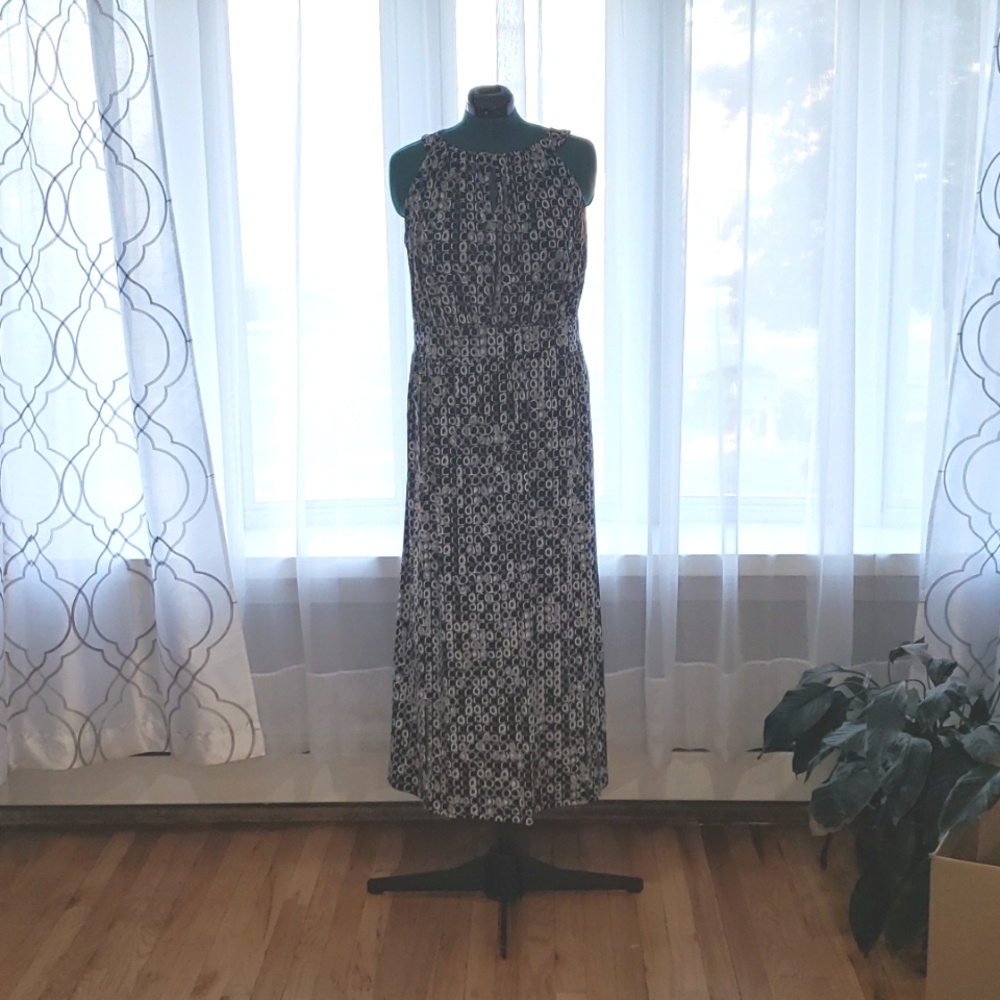 Black white and gray Maxi dress